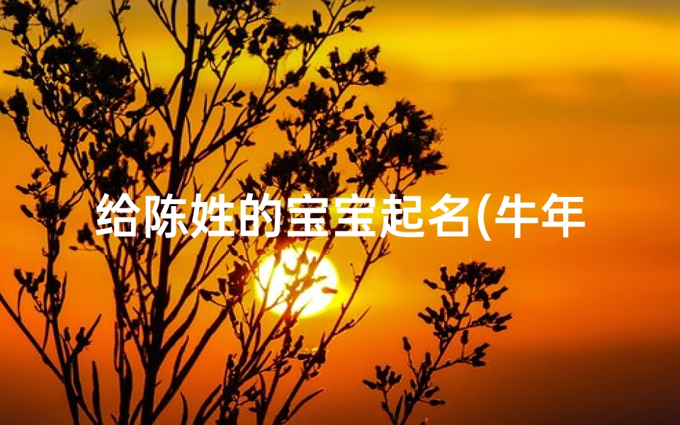 给陈姓的宝宝起名(牛年给陈姓宝宝取名)-算卦网