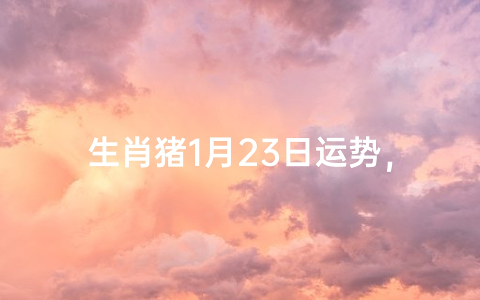 生肖猪1月23日运势,猪年行大运的关键时刻-算卦网